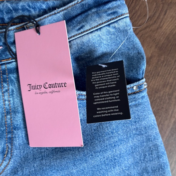 Juniors Wide Leg Rhinestone Pocket Jeans in Medium Denim, 5/27x31 - Picture 9 of 16